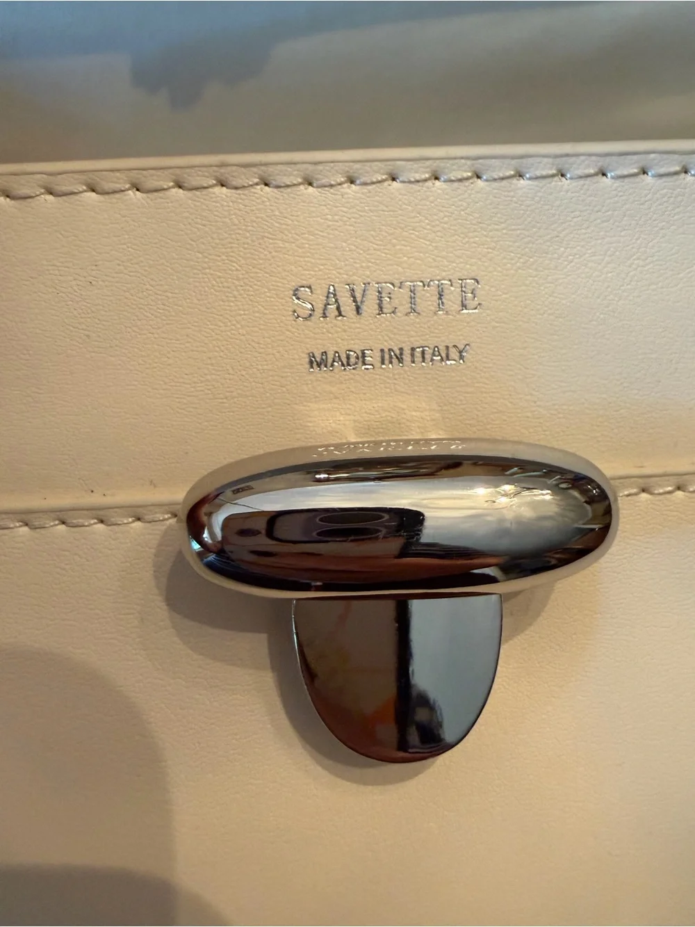 Elegant Ivory Savette “Symmetry Pochette” Top-Handle Bag - NWOT (MSRP $1390)